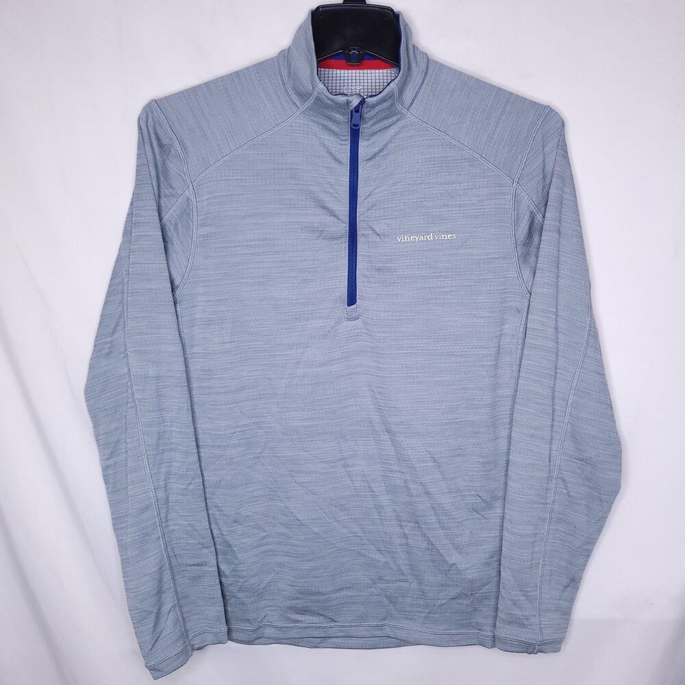 Vineyard Vines Pullover Mens Medium Gray Fleece 1/4 Zip Performance